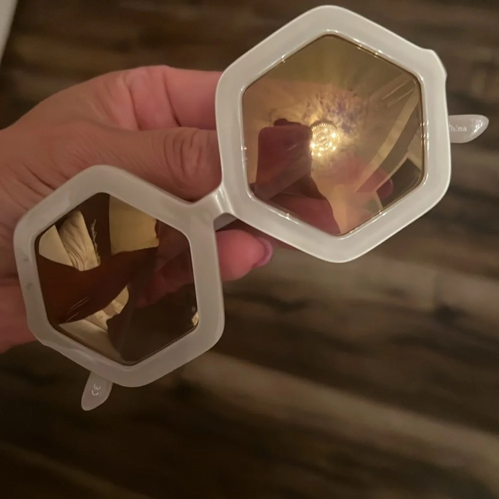Sons + Daughters bio nude hexagon sunglasses